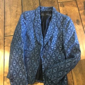 Zara Blue Jaquered Blazer